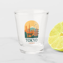 Vaso de chupito Minimalista Tokio Japón – Viaje Mo