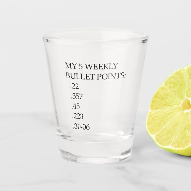 Vaso De Chupito Mis cinco puntos semanales - doble sobre la ironía (Anverso)