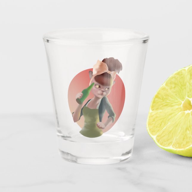 Vaso De Chupito Miss Meow - Serie nocturna de bares (Anverso)