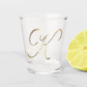 Vaso De Chupito Moda elegante del oro de la letra K del monograma