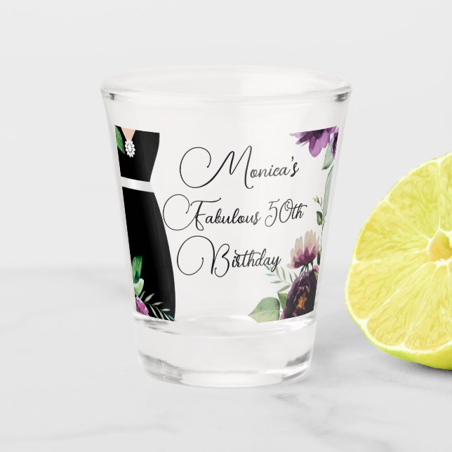 Vaso De Chupito Moda Elegante Fabuloso 50 cumpleaños personalizado (Anverso)