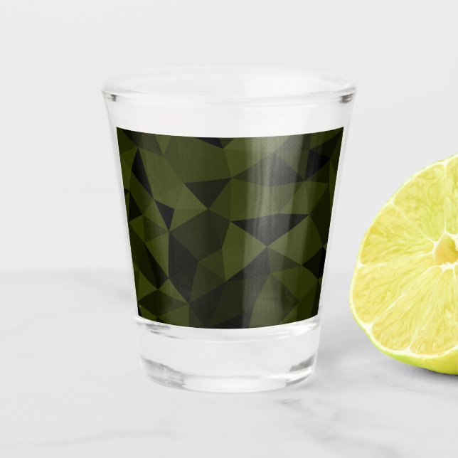 Vaso De Chupito Moda geométrica verde oscuro de malla geométrica d (Anverso)