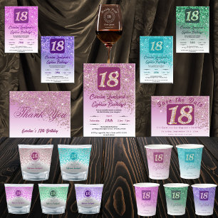 Vaso De Chupito Moda Plata y Rosa Purpurina de Oro 18º regalo de c