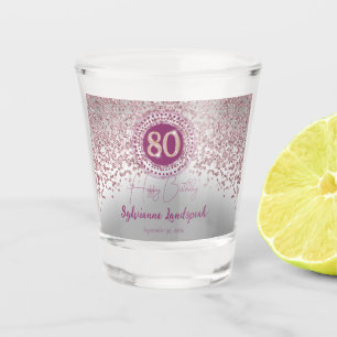 Vaso De Chupito Moda Plata y Rosa Purpurina de Oro 80 regalo de cu