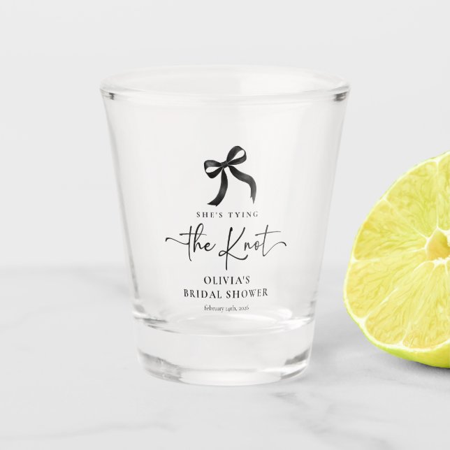 Vaso De Chupito Moda que está atando la ducha de novias Black Bow (Anverso)
