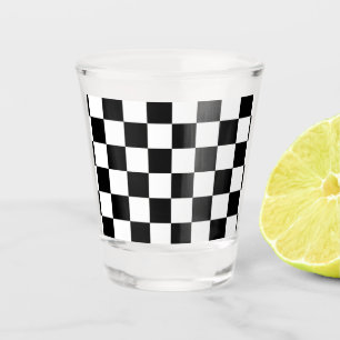 Vaso De Chupito Modelo clásico del blanco del negro del tablero d