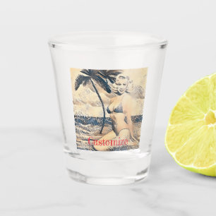 Vaso De Chupito Modelo de bikini rubio de rodilla Thunder_Cove