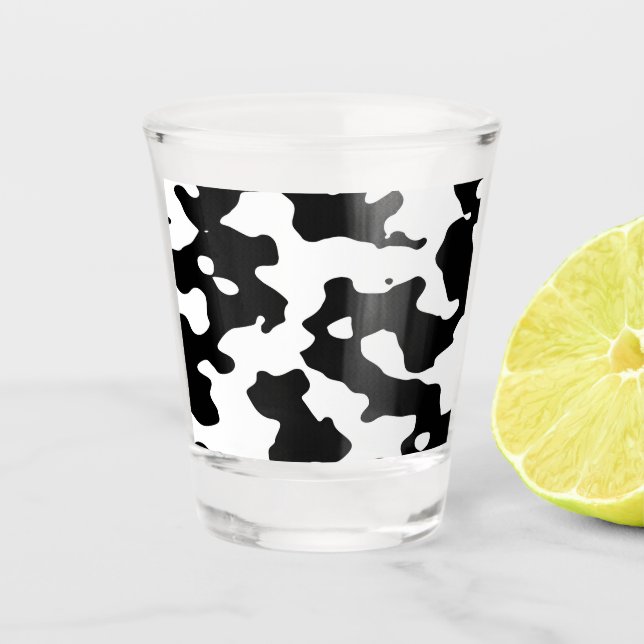 Vaso De Chupito Modelo de la vaca blanco y negro (Anverso)