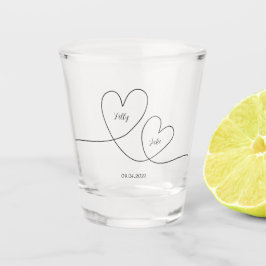 Vaso De Chupito Modern Black Heart Calligraphy Script Boda