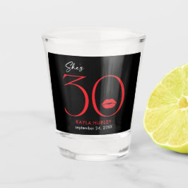 Vaso De Chupito Modern Minimal Red Lips ella cumple 30 años