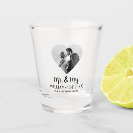 Vaso De Chupito Modern Mr. & Mrs. Newlyw Photo Custom Wedding