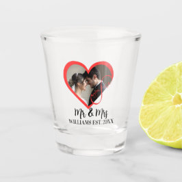Vaso De Chupito Modern Mr. & Mrs. Newlyw Photo Custom Wedding