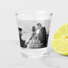 Vaso De Chupito Modern Mr. & Mrs. Newlyw Photo Custom Wedding