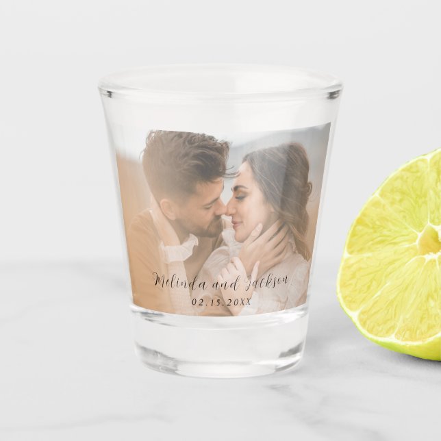 Vaso De Chupito Modern Photo Wedding (Anverso)