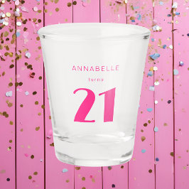 Vaso De Chupito Moderna 21ª Veintiún Fiesta de Cumpleaños Rosa