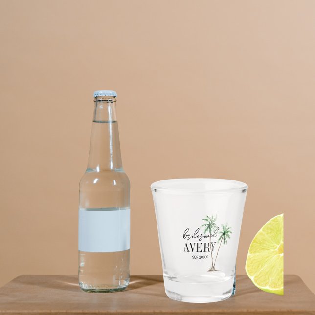 Vaso De Chupito Moderna Bridesmaid Bach Palm Tree Shot Glass (Subido por el creador)