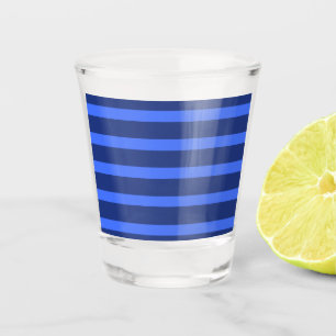 Vaso De Chupito Moderna Marina simple azul nombre de dos franjas d