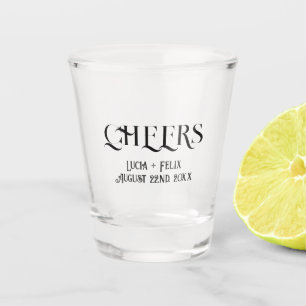 Vaso De Chupito Moderna negrita texto anima a los Bodas a disparar
