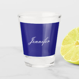 Vaso De Chupito Moderna y elegante caligrafía azul profunda única