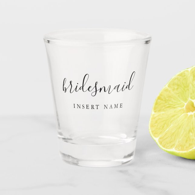 Vaso De Chupito Moderna y sencilla caligrafía Bridesmaid Vidrio de (Anverso)