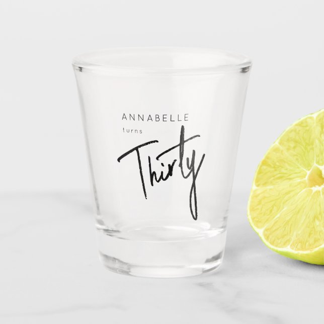 Vaso De Chupito Moderno 30.ª fiesta de 30 años (Anverso)