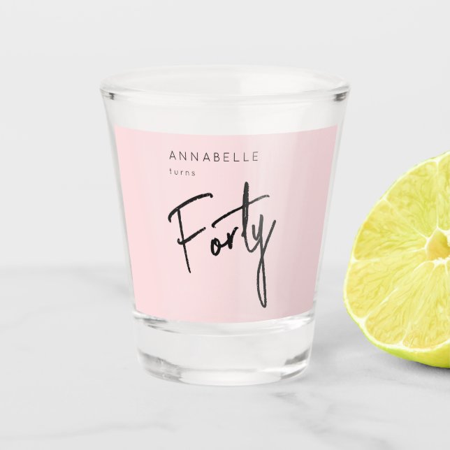 Vaso De Chupito Moderno 40° 40° cumpleaños (Anverso)