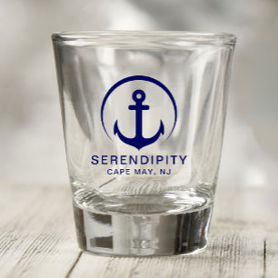 Vaso De Chupito Moderno Anclaje De Barco Vidrio Náutico