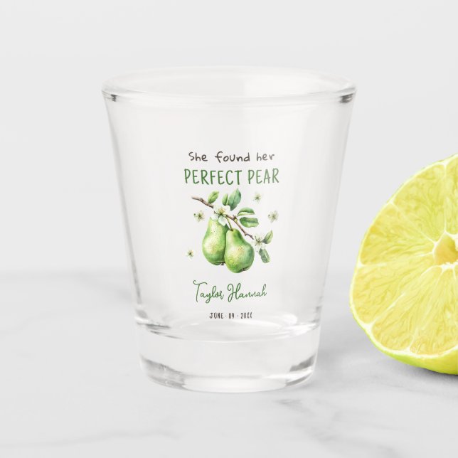Vaso De Chupito Moderno Brunch Greenery Perfect Pear Bridal Ducha (Anverso)