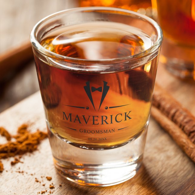 Vaso De Chupito Moderno Groomsmen Regalo Clásico Tuxedo Wedding Fa (Subido por el creador)