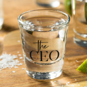 Vaso De Chupito Moderno Mínimo El CEO Negro