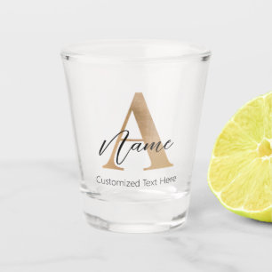 Vaso De Chupito Moderno Monogramado Inicial A & Name Personalizado