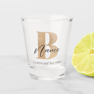 Vaso De Chupito Moderno Monogramado Inicial B & Name Personalizado