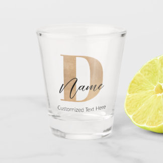 Vaso De Chupito Moderno Monogramado Inicial D & Name Personalizado
