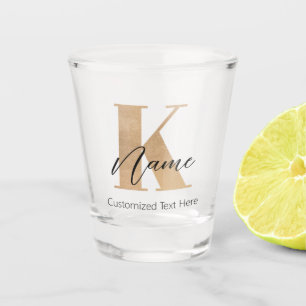 Vaso De Chupito Moderno Monogramado inicial K & Name personalizado