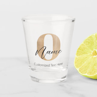 Vaso De Chupito Moderno Monogramado inicial O y nombre personaliza
