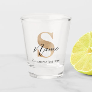 Vaso De Chupito Moderno Monogramado inicial S & Name personalizado