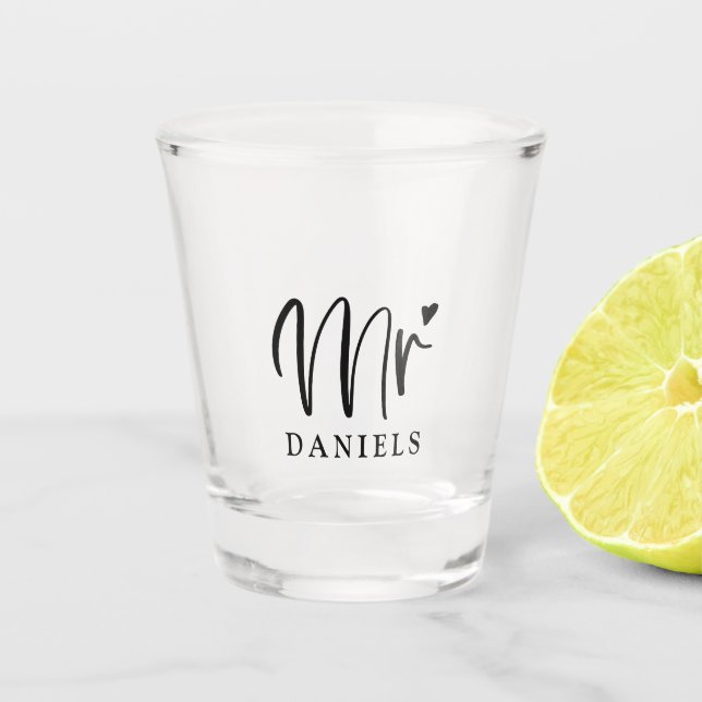 Vaso De Chupito Moderno Mr Engagement Nombre Glass Shot (Anverso)