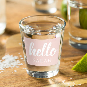 Vaso De Chupito Moderno Pastel Pink Hello Y You Name