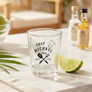Vaso De Chupito Moderno Rústico Chef MEJOR PAPÁ DEL MUNDO Día del 