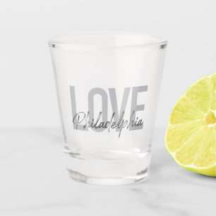 Vaso De Chupito Moderno, simple, genial, diseño Love Philadelphia