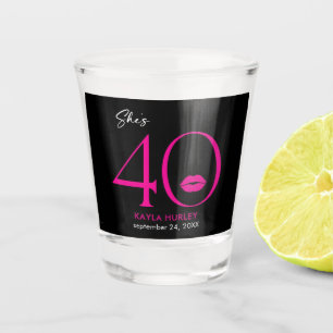 Vaso De Chupito Moderno y minimal Lips rosadas ella cumple 40 años