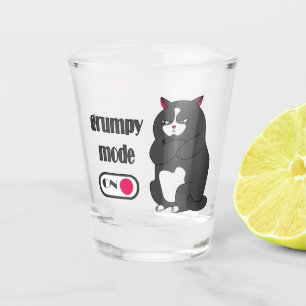 Vaso De Chupito Modo gruñón en gato gordo gracioso