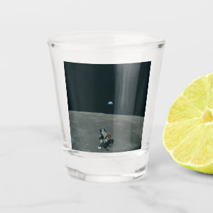 Vaso De Chupito Módulo Lunar Apolo y salida de la Tierra sobre la