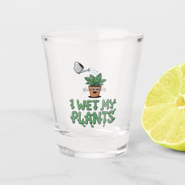 Vaso De Chupito Mojé mis plantas - Gracioso diseño de jardinería (Anverso)