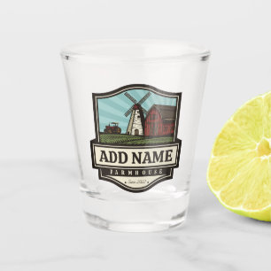 Vaso De Chupito Molino de Viento Antiguo Granja Personalizada NOMB