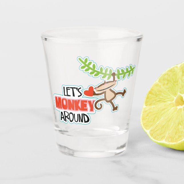Vaso De Chupito Monkey por San Valentín (Anverso)