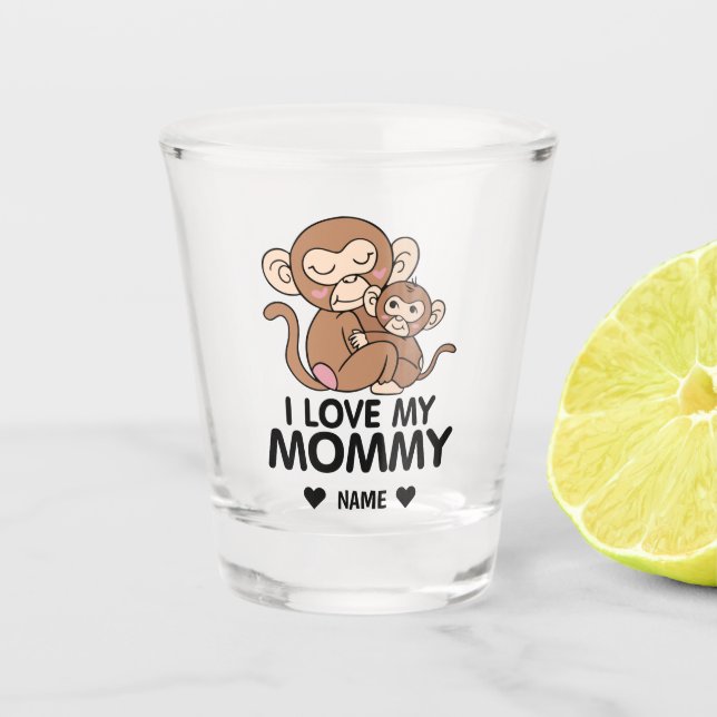 Vaso De Chupito MONKEYS Amo a mi mamá (Anverso)