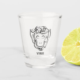 Vaso De Chupito Mono tribal blanco y negro