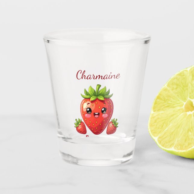 Vaso De Chupito Monogram cute strawberry kawaii (Anverso)