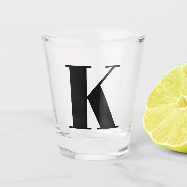 Vaso De Chupito Monogram Initial Letter Wedding Gift Party Favor (Anverso)